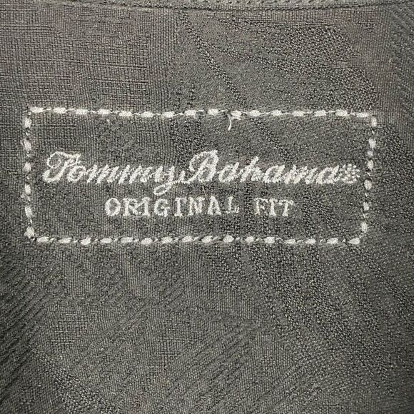 Tommy Bahama 100% Silk Black Hawaiian Button Up Men's Sz Large - Picture 3 of 12